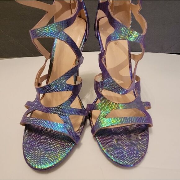 CHARLOTTE RUSSE OPEN TOE BLACK ZIPPER STILETTOS SANDAL - Picture 12 of 16